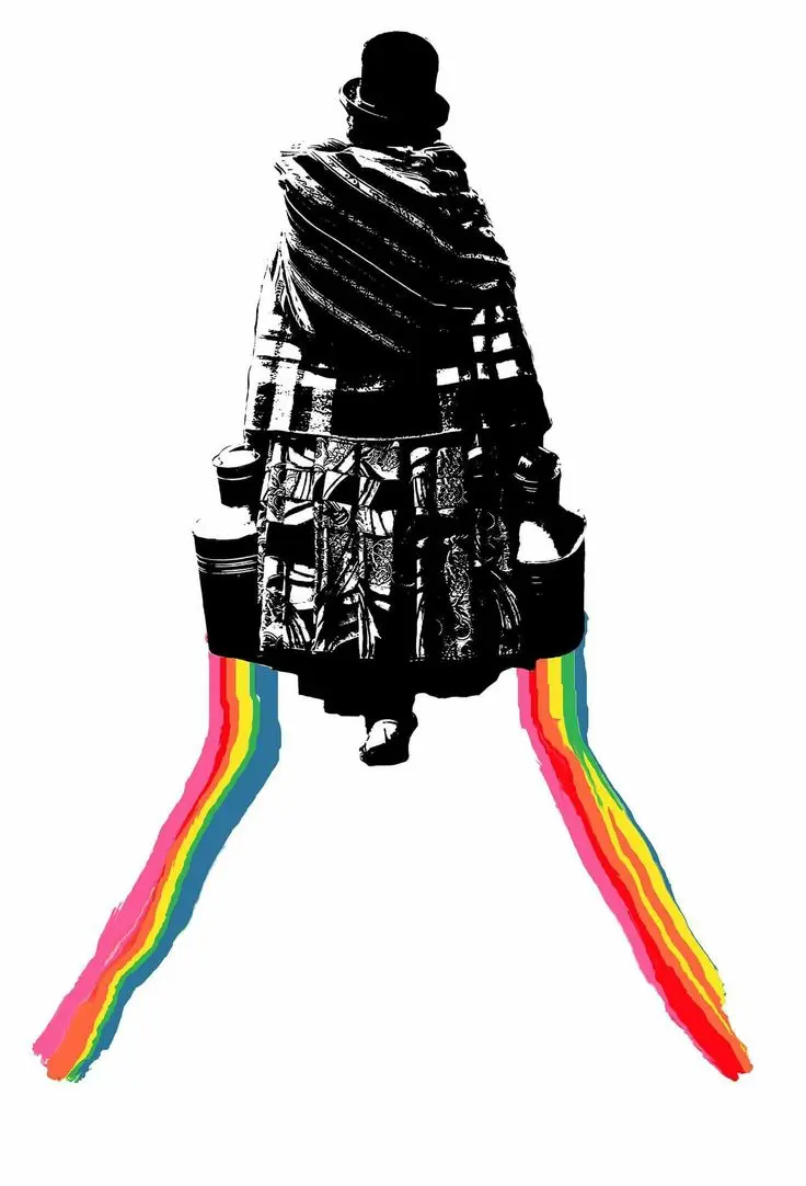 Ilustración digital colorida de Tránsito Amaguaña